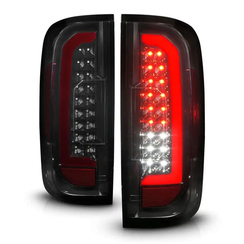 ANZO USA 311433 Tail Light Assembly LED Smoke Lens Black Housing Red/ White Set 
