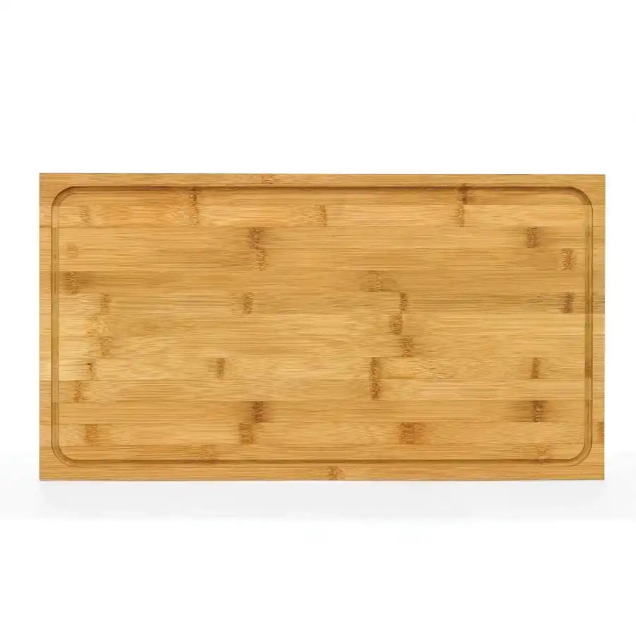 Camco 43548 Cutting Board Stove Topper With Non-Skid Feet Natural Bamboo With Juice Groove