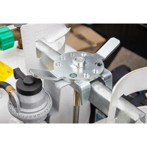 Camco 40590 Propane Tank Lock Use With RV Or Camper Mounted Tanks Combination Lock Fits 3/8 Inch And 1/2 Inch Threaded Rods Single/ Will Lock 2 Tanks