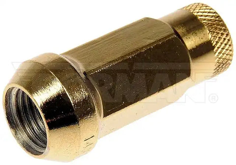 Dorman 713-685K Lug Nut AutoGrade ™ OE Replacement M14-1.50 Thread Size 48 Millimeter Overall Length 17 Millimeter Hex Size 60 Degree Conical Seat Right Hand Thread Gold Carbon Steel Pack Of 20