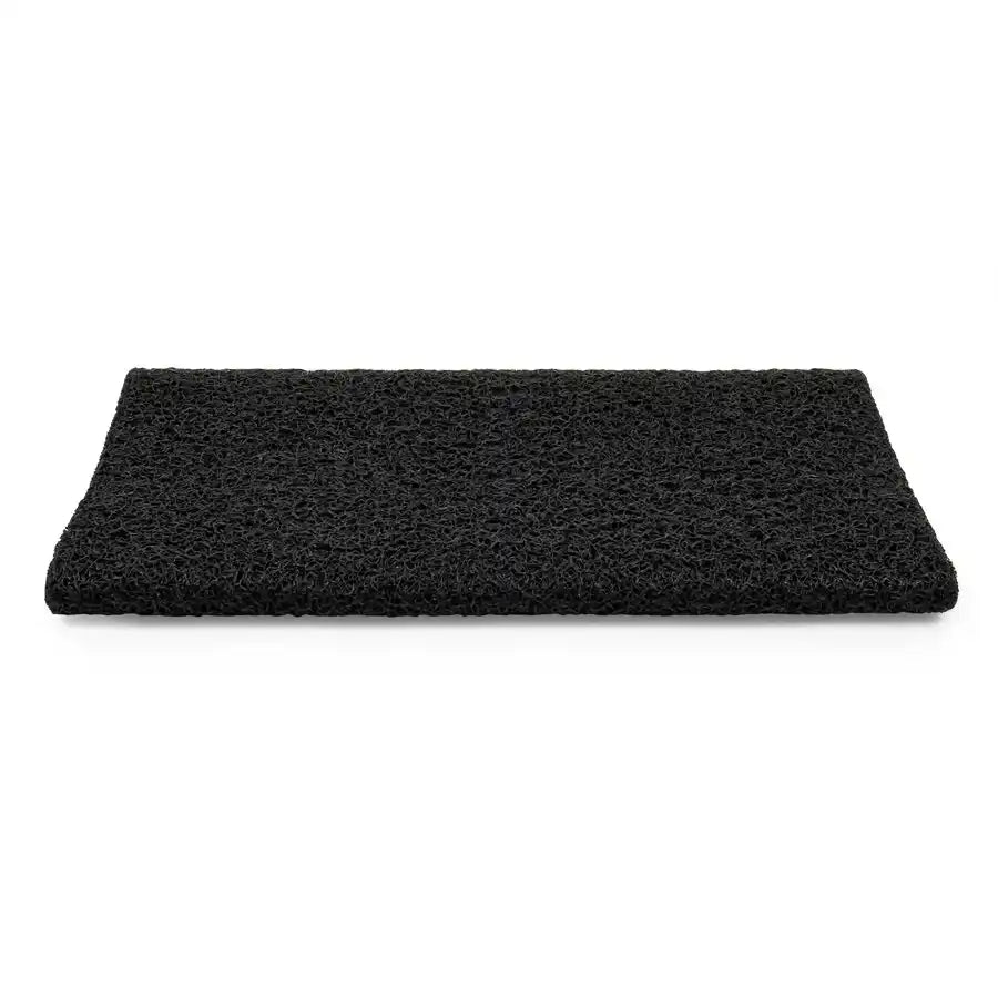 Camco 42962 Entry Step Rug Wrap Around Hook and Spring 17-1/2 Inch x 18 Inch Width Black Looped PVC Material With TPE Backing