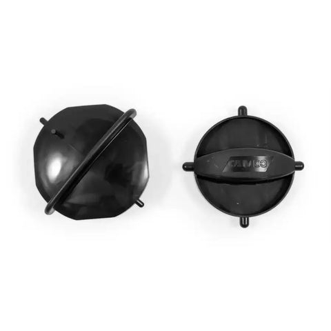 Camco 39752 Sewer Cap For Elbow or Bayonet Sewer Connectors Without Hose Connection Set of 2 One Bayonet Fitting and One Lug Fitting