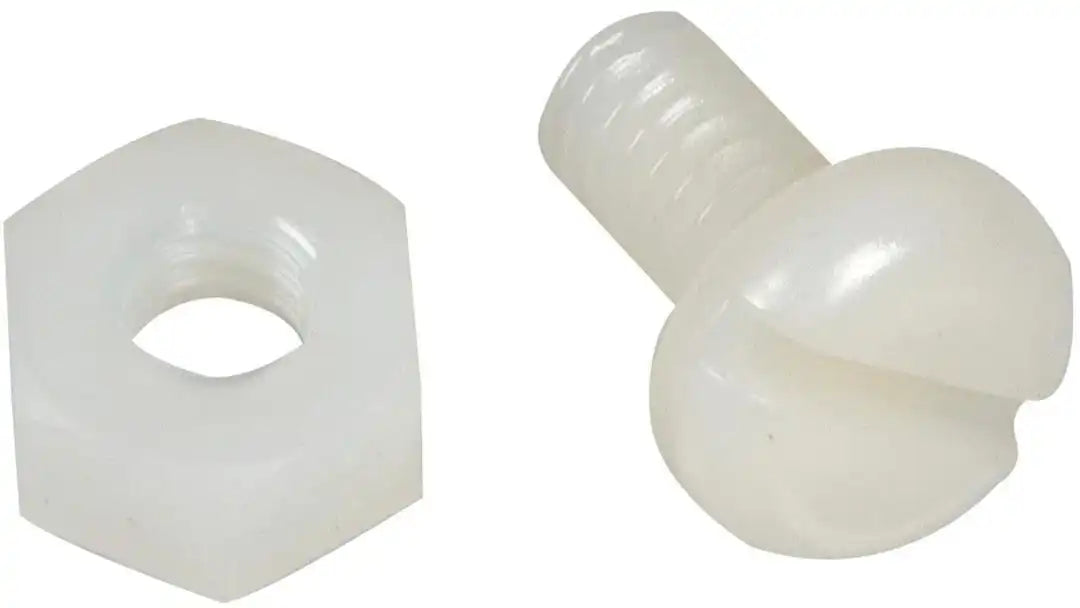 Dorman 785-122 License Plate Mounting Hardware AutoGrade ™ Fastener 1/4 Inch-20 x 1/2-5/8 Inch White/ Black With Slotted Panhead Screw with White Nylon Nut/ Black Plastic Slotted Panhead Screw with black Nylon Nut Pack of 4