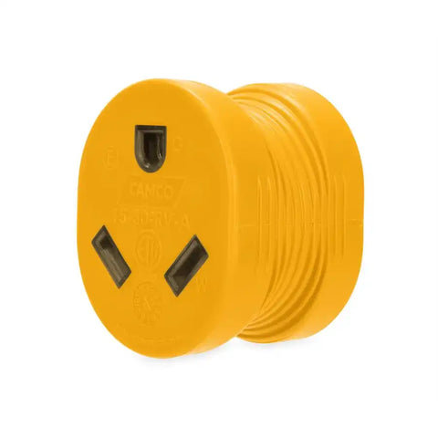 Camco 55222 Power Cord Adapter Power Grip ™ For Connecting RV Power Inlet To Standard Power Source 15 Amp Male To 30 Amp Female 15 Amp