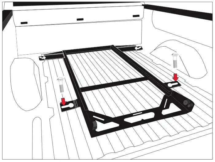 Bedslide BSA-F150-2017 Bed Slide Installation Kit Factory Mount No Drill Brackets Fo