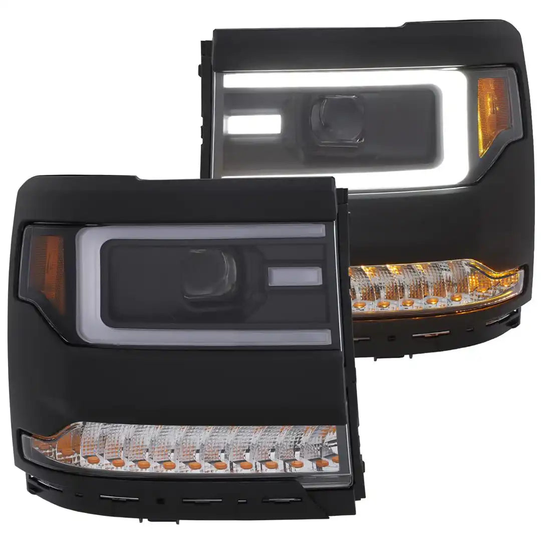 ANZO USA 111373 Headlight Assembly Bulb Not Included Projector Beam With LED Daytim