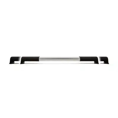 Camco 42188 Screen Door Push Bar Wide Single Bar Style Black Aluminum Bar With Molded Handles With Installation Hardware