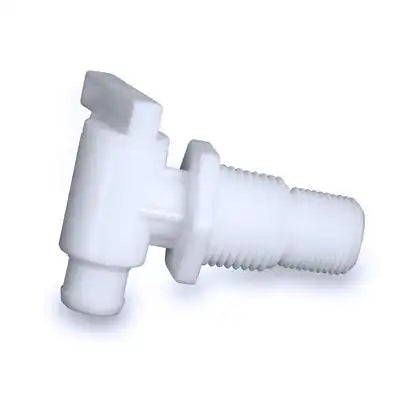 Camco 22243 Fresh Water Tank Drain Valve Dual Hose Size To Fit 1/2 Inch or 3/4 Inch With 3/8 Inch and 1/2 Inch Male NPT Thread Without Evacuation Flange