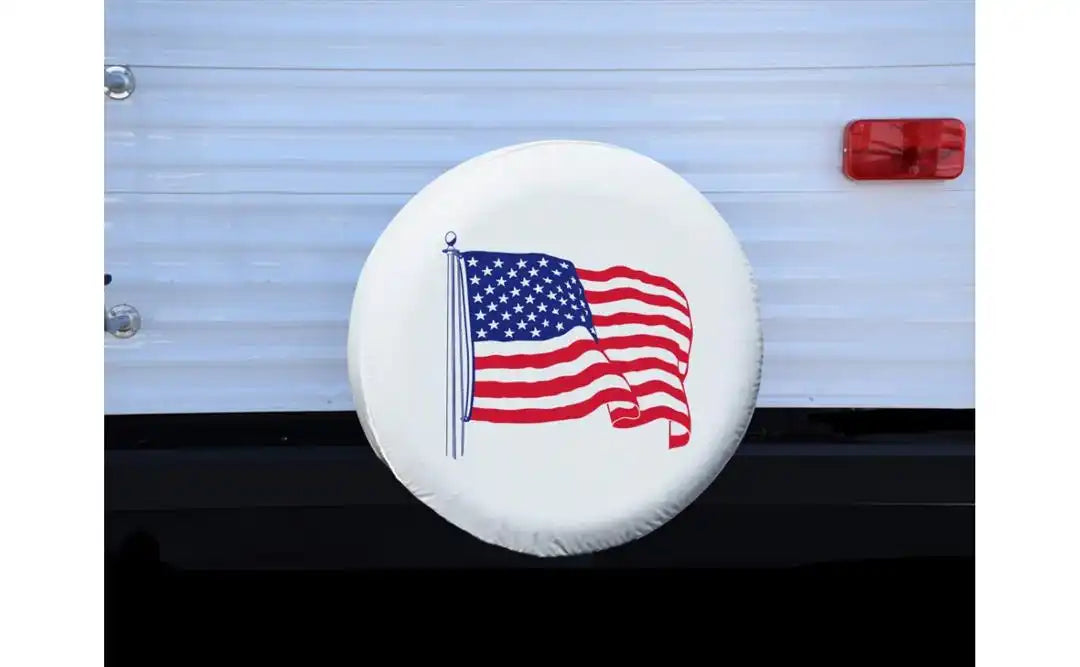 Adco 1785 Spare Tire Cover Fits 29 Inch Diameter Tires US Flag Printed Design Whit