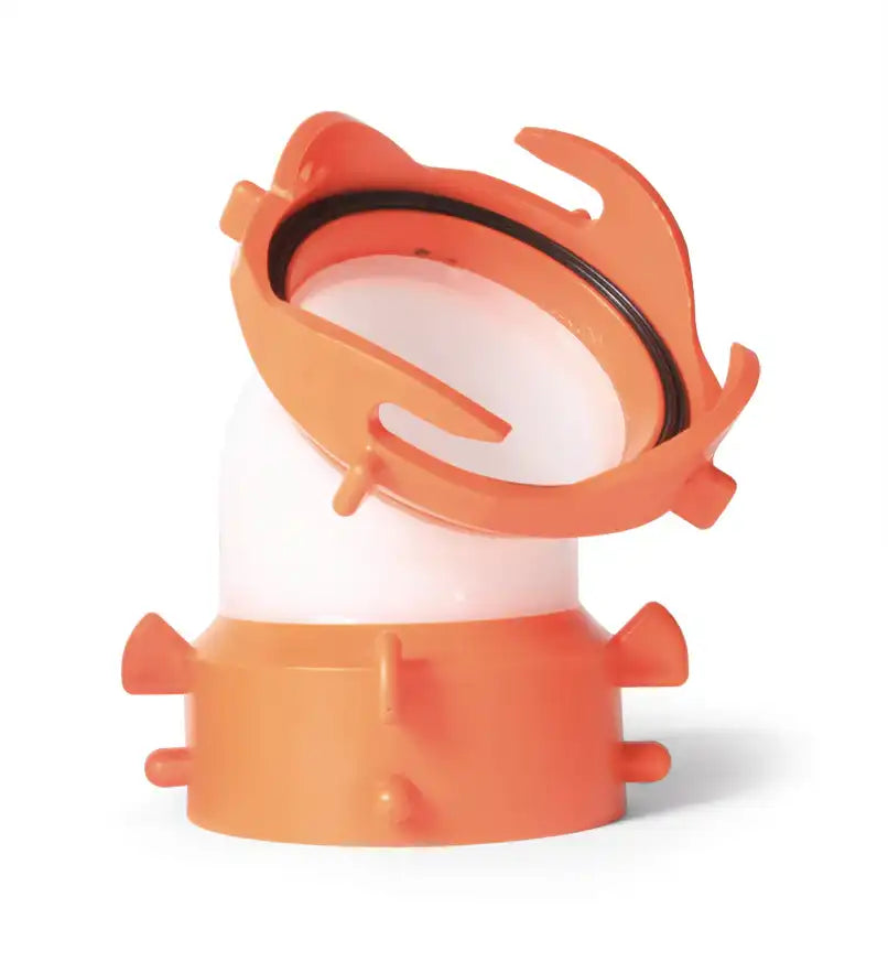 Camco 39842 Sewer Hose Connector RhinoFLEX ™ For Connecting Sewer Hose to Dump Station 45 Degree Swivel Lug and Bayonet Fittings Translucent