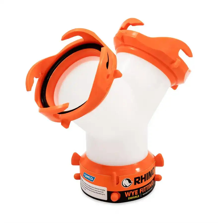 Camco 39812 Sewer Hose Connector RhinoFLEX ™ For Connecting Two Sewer Hoses To The Same Dump Station Wye Fitting Orange
