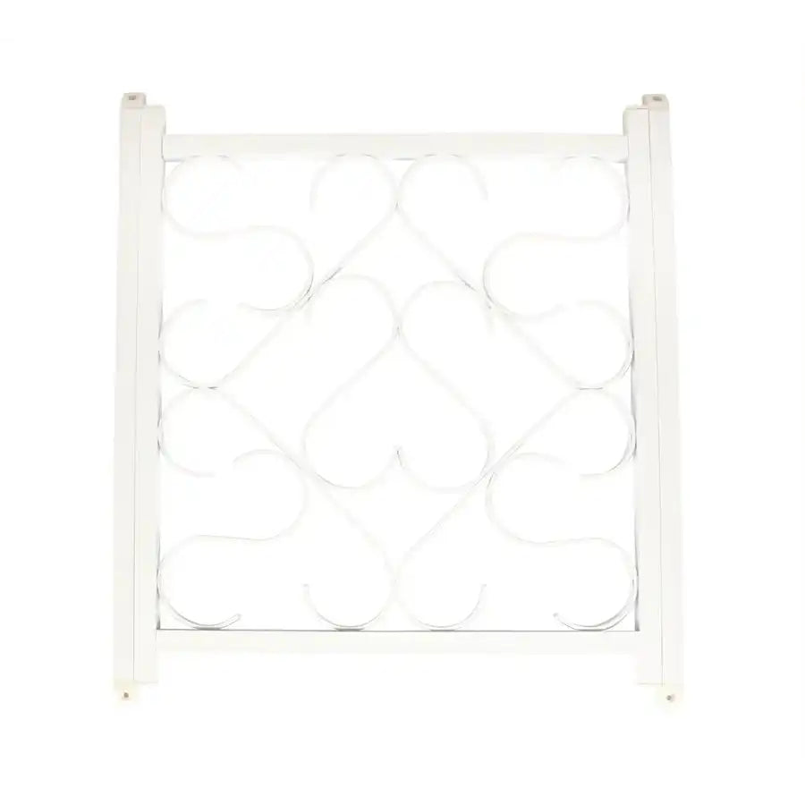 Camco 43997 Screen Door Grille For Protection of Door Screen Deluxe Scroll Design Adjustable From 20 Inch to 32 Inch White