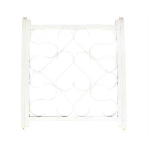 Camco 43997 Screen Door Grille For Protection of Door Screen Deluxe Scroll Design Adjustable From 20 Inch to 32 Inch White