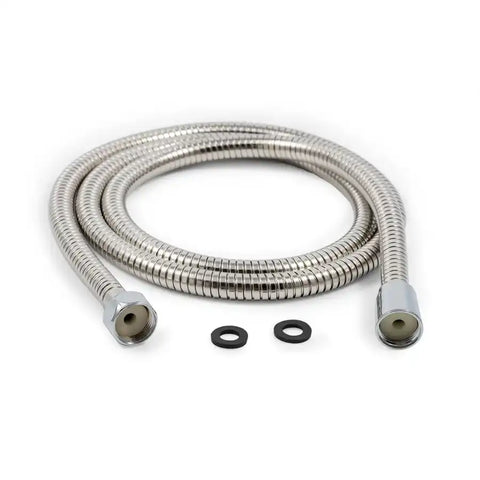 Camco 43716 Shower Head Hose 60 Inch Length Fits Standard 1/2 Inch Shower Arm Chrome With Built In Connectors and Washers