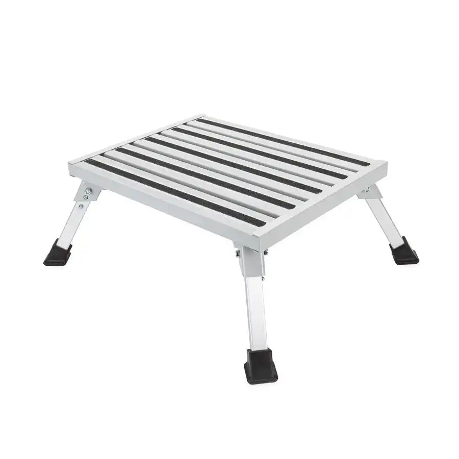 Camco 43677 Step Stool One Step With Foldable Legs 19 Inch Width × 14-1?2 Inch Length Platform 1000 Pound Capacity