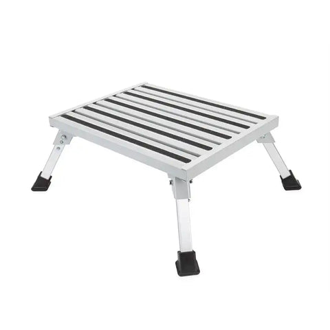 Camco 43677 Step Stool One Step With Foldable Legs 19 Inch Width × 14-1?2 Inch Length Platform 1000 Pound Capacity