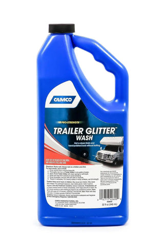 Camco 40600 Car Wash Trailer Glitter ™ Liquid Cleans Metal/ Wood/ Plastic/ Fiberglass and Paint 32 Ounce