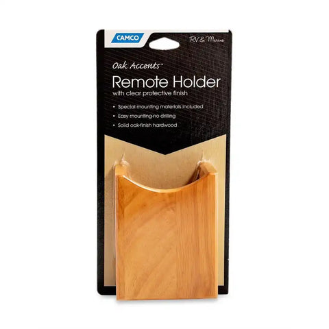 Camco 43533 Remote Control Holder Oak Accents ™ 5 Inch Length x 4 Inch Height x 1-3/4 Inch Depth Oak Finish Hardwood