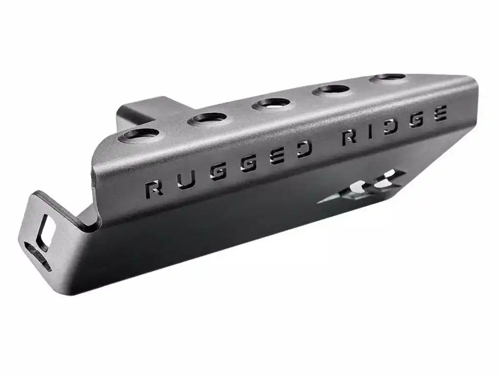 Rugged Ridge 18013.01 Skid Plate Receiver Hitch Powdercoated Black Steel