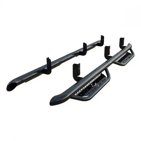 Ranch Hand RST07HQ1B4S Nerf Bar With Drop Down Steps With Bed Step 3 Inch Round Be