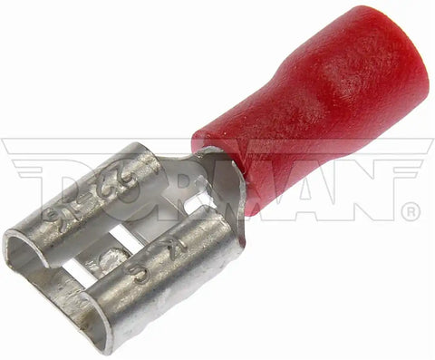 Dorman 85485 Wire Terminal End Conduct-Tite ® 0.250 Inch Female Disconnect Terminal 22-18 Gauge Wire Red Pack of 100