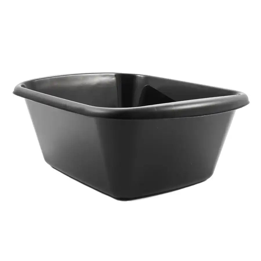 Camco 43515 Dish Pan Holds 9 Quarts Fits 10-1/2 Inch Width x 12-3/4 Inch Length and Larger Sinks Black Plastic