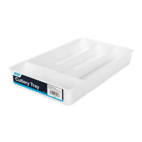 Camco 43508 Cutlery Tray 7 Inch Width x 11 Inch Length With 4 Compartments White Plastic