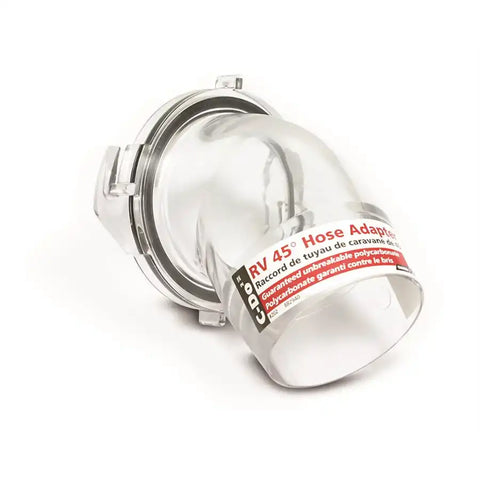 Camco 39432 Sewer Hose Connector C-Do2 ™ For Connecting Sewer Hose to RV 45 Degree Hose Adapter Clear Polycarbonate