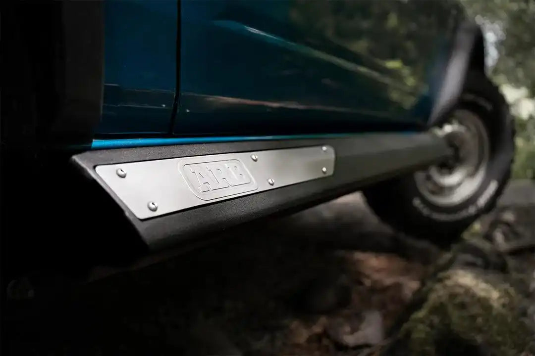 ARB 4480020 Rocker Panel Guard Flat Powder Coated Black Steel With Step