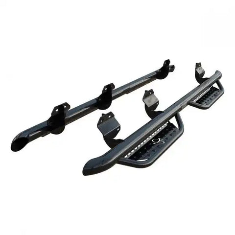 Ranch Hand RST07HC1B4S Nerf Bar With Drop Down Steps 3 Inch Round Bent Powder Coat
