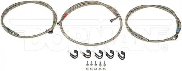 Dorman 819-001 Fuel Line OE Solutions ™ OE Replacement 57 Inch/ 64 Inch Length 13.5 Millimeter/ 12 Millimeter Outside Diameter Silver Stainless Steel/ PTFE
