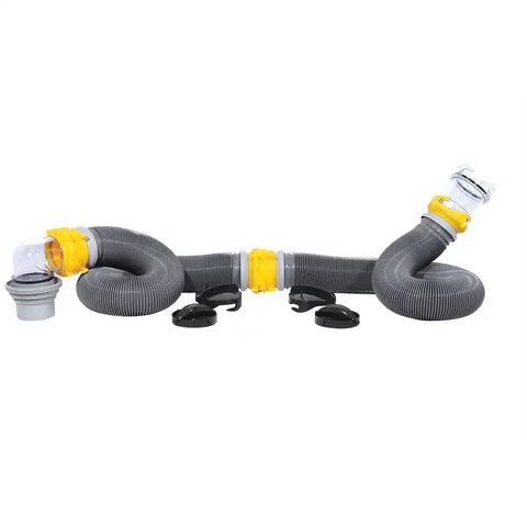 Camco 39659 Sewer Hose Super Kit 20 Foot Extended Length 18 Mil HTS Vinyl Gray Hose