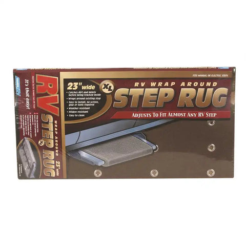 Camco 42931 Entry Step Rug Wrap Around Hook and Spring 23 Inch Width x 22 Inch Length Brown Carpet