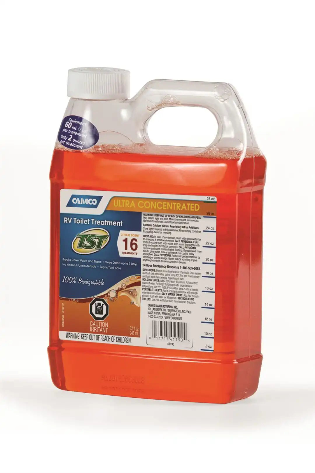 Camco 41190 Waste Holding Tank Treatment TST ™ Chemical Treatment Used To Break Down Waste and Tissue Without Formaldehyde With Deodorant