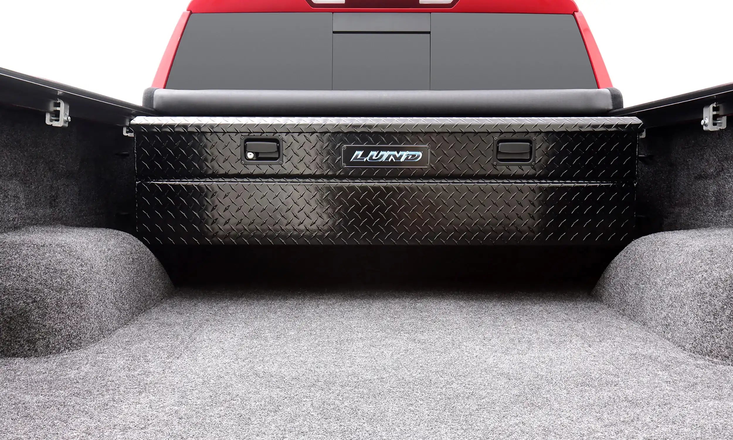 Lund 79456 - Aluminum Storage Box L 56.75 in. x W 20.5 H 18 Black Flush ...