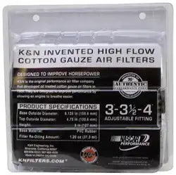 K&N RG-1001RD Universal Clamp-On Air Filter