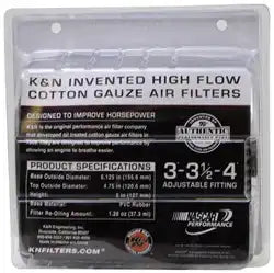 K&N RG-1001WT Universal Clamp-On Air Filter