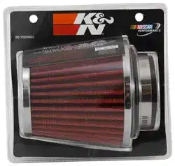 K&N RG-1003RD-L Universal Clamp-On Air Filter Multi Lingual