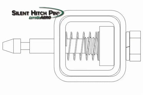 Lets Go Aero Silent Hitch Pin®: 5/8'' Press-On Locking Anti-Rattle for 2.5'' Hitches