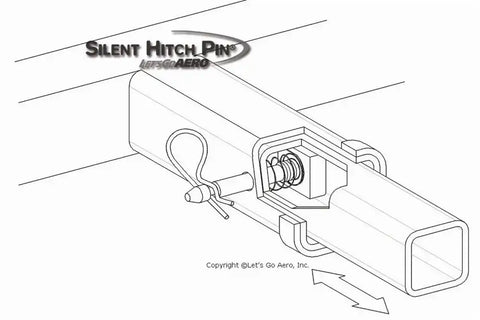 Lets Go Aero Silent Hitch Pin®: 5/8 Anti-Rattle Pin & Clip for 2 Hitches