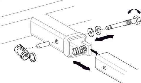 Lets Go Aero Silent Hitch Pin®: 5/8'' Press-On Locking Anti-Rattle for 2.5'' Hitches