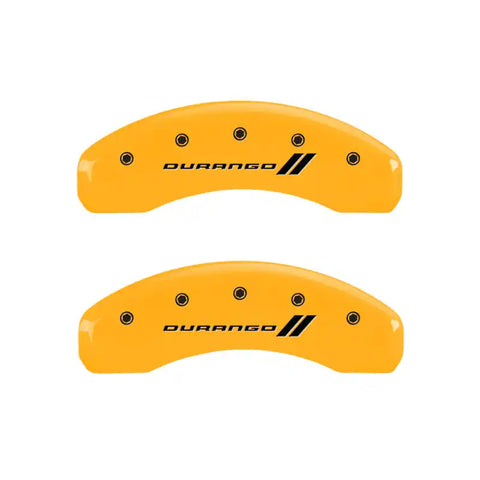 MGP 4 Caliper Covers Engraved F & R w/ Stripes/Durango Yellow Finish Black Char 2006 Dodge Durango