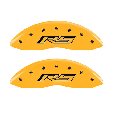 MGP 4 Caliper Covers Engraved Front & Rear Gen 5/RS Yellow finish black ch