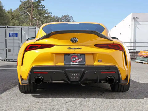 aFe 49-36050-L POWER Takeda 2021 Toyota Supra 2.0L (t) 2.5in-3in 304 SS CB Exhaust w/ Blue Tips