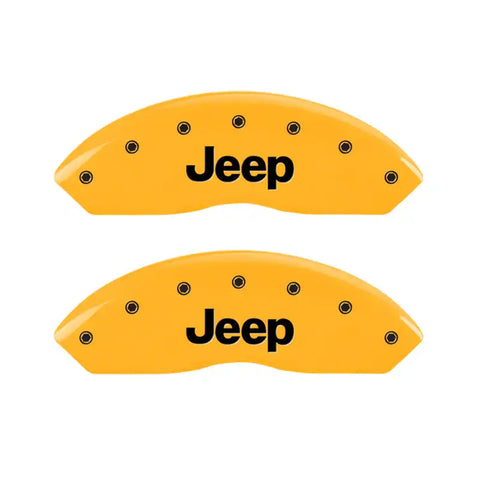 MGP 2 Caliper Covers Engraved Front Jeep Yellow Finish Black Characters 2006 Jeep Wrangler