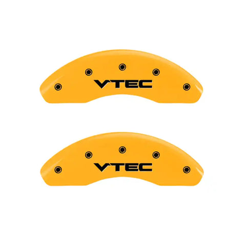 MGP 4 Caliper Covers Engraved Front & Rear Vtech Yellow finish black ch