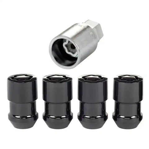 McGard Wheel Lock Nut Set - 4pk. (Cone Seat) M12X1.5 / 19mm & 21mm Dual Hex 1.46in. Length Black