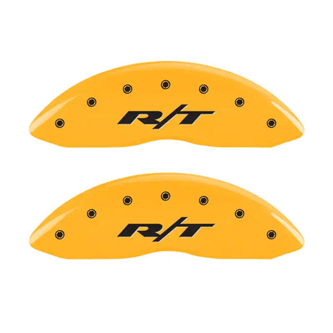 MGP 4 Caliper Covers Engraved Front & Rear RT1-Truck Yellow Finish Black Char 2006 Dodge Charger