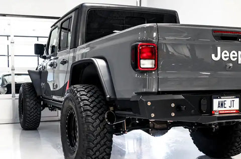 AWE 20-21 Jeep Gladiator JT 3.6L Tread Edition Cat-Back Single Side Exhaust - Diamond Black Tip