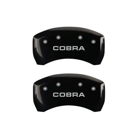 MGP 4 Caliper Covers Engraved Front & Rear Cobra Black finish silver ch